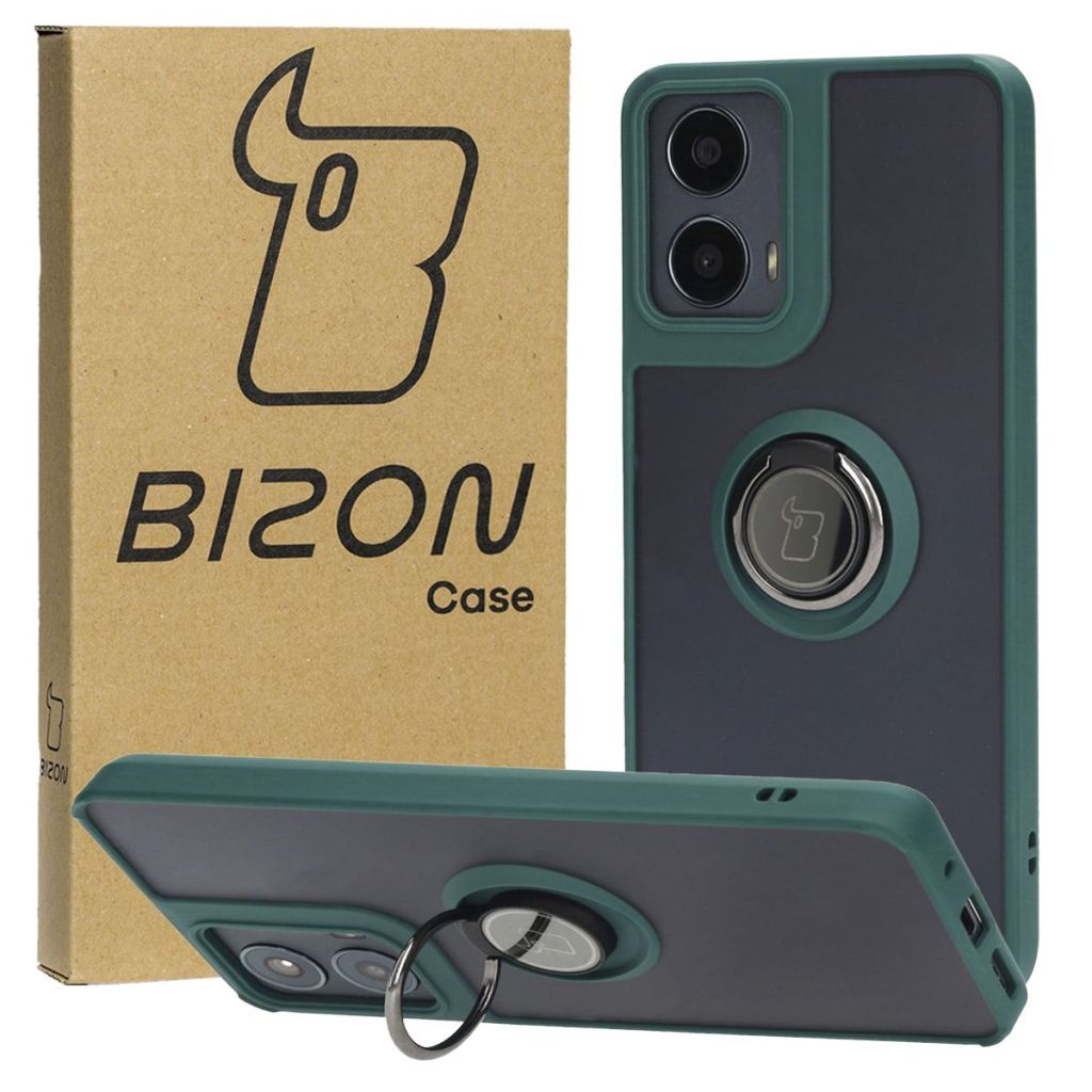 Etui z uchwytem na palec Bizon Case Hybrd Ring do Motorola Moto G04 / G24 / G24 Power